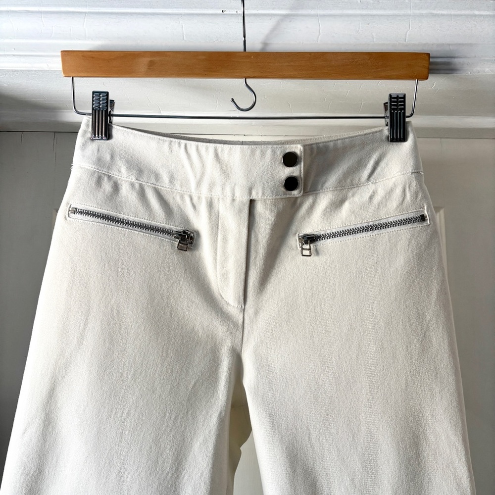 Veronica Beard Metro Crop Stretch Twill Flared Pants White Size 8 - Picture 6 of 16
